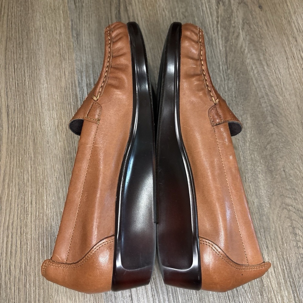 SAS Leather Slip On Shoes 9 M Weave Loafer Chestnut Brown Tripad Comfort - Picture 5 of 12